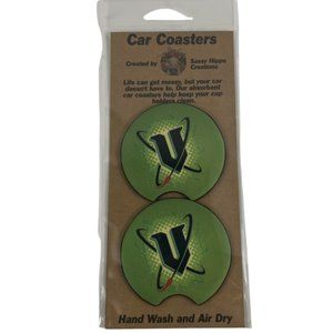 Car Coasters V Energy Drink Beverage Guarana Set of 2 Neoprene Absorbent